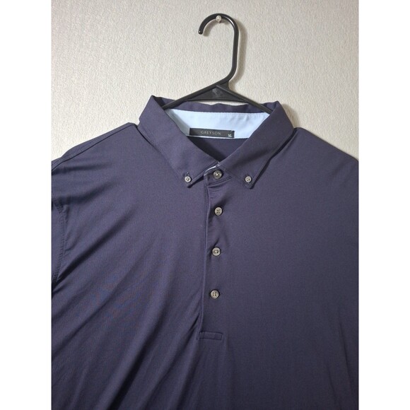 Greyson Polo Shirt Mens XL Navy Blue Stretch S/S  Golf Performance Logo Stretch - Picture 2 of 9